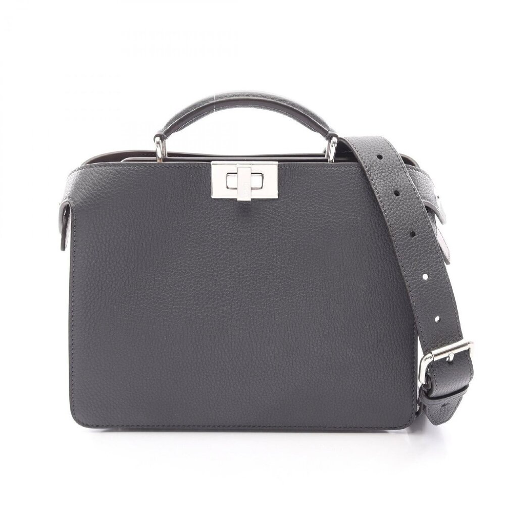 Fendi Peekaboo ISee U Handbag Leather Gray